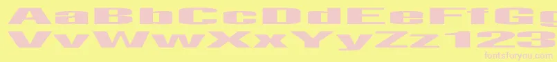 Czcionka LightsoutEx – różowe czcionki na żółtym tle
