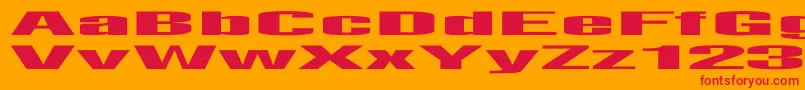 フォントLightsoutEx – オレンジの背景に赤い文字