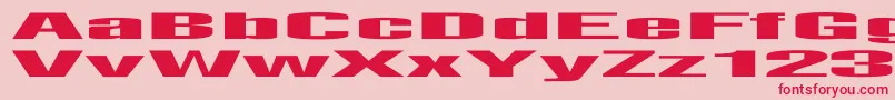 Fonte LightsoutEx – fontes vermelhas em um fundo rosa