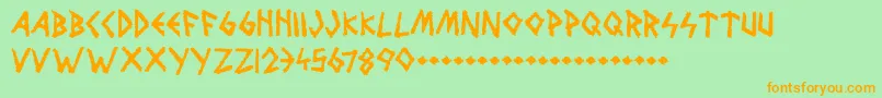 WolvesAndRuin Font – Orange Fonts on Green Background