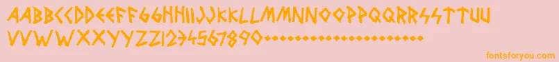 WolvesAndRuin Font – Orange Fonts on Pink Background