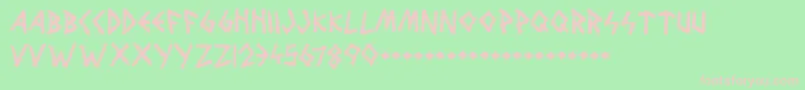 WolvesAndRuin Font – Pink Fonts on Green Background