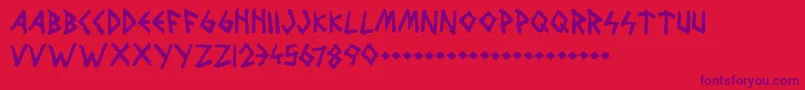 WolvesAndRuin Font – Purple Fonts on Red Background