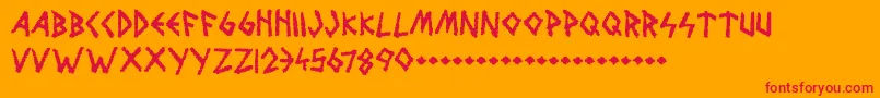 WolvesAndRuin Font – Red Fonts on Orange Background