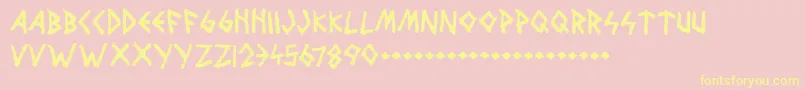 WolvesAndRuin Font – Yellow Fonts on Pink Background