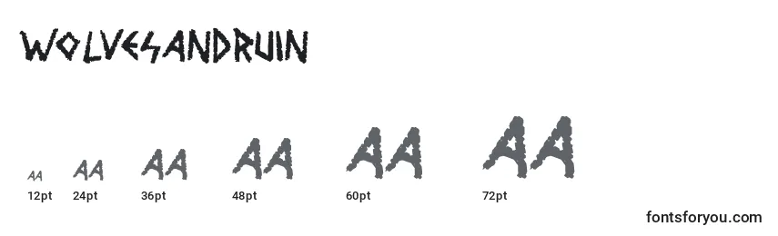 Размеры шрифта WolvesAndRuin