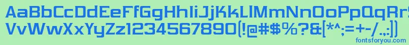 フォントVibrocentricBd – 青い文字は緑の背景です。