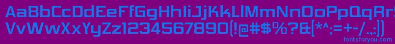 VibrocentricBd-Schriftart – Blaue Schriften auf violettem Hintergrund