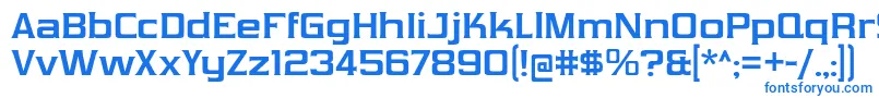 VibrocentricBd-Schriftart – Blaue Schriften auf weißem Hintergrund