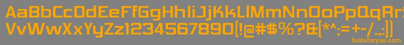 VibrocentricBd-Schriftart – Orangefarbene Schriften auf grauem Hintergrund