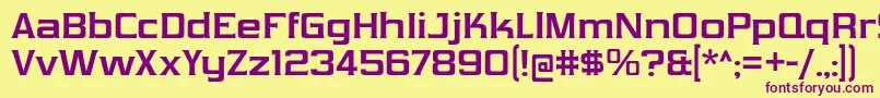 フォントVibrocentricBd – 紫色のフォント、黄色の背景