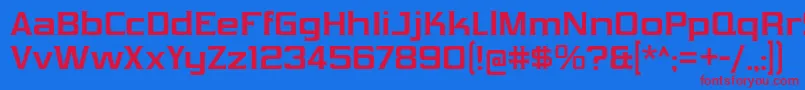 VibrocentricBd Font – Red Fonts on Blue Background