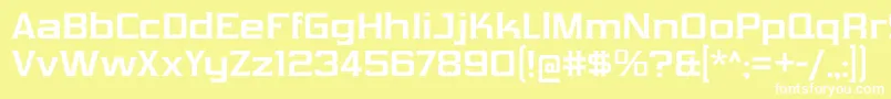 VibrocentricBd-fontti – valkoiset fontit keltaisella taustalla