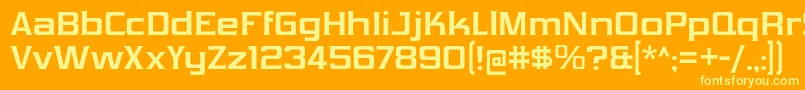 VibrocentricBd-Schriftart – Gelbe Schriften auf orangefarbenem Hintergrund
