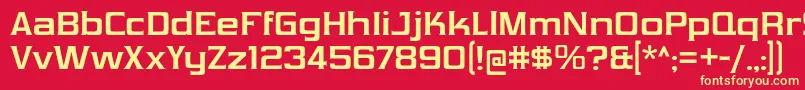 VibrocentricBd-fontti – keltaiset fontit punaisella taustalla