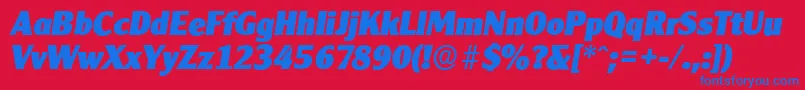 CleargothicserialHeavyItalic Font – Blue Fonts on Red Background