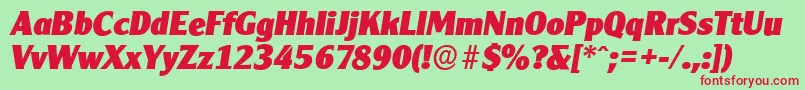 CleargothicserialHeavyItalic Font – Red Fonts on Green Background