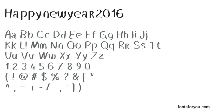Шрифт Happynewyear2016 – алфавит, цифры, специальные символы
