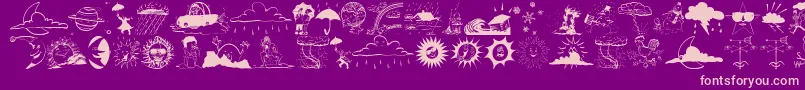 フォントMeteosat – 紫の背景にピンクのフォント