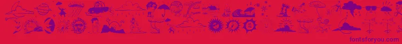 Meteosat Font – Purple Fonts on Red Background