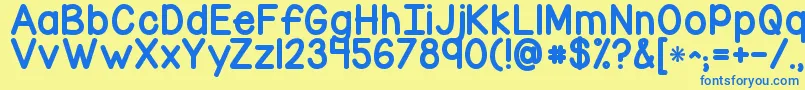 Kgcornerofthesky Font – Blue Fonts on Yellow Background