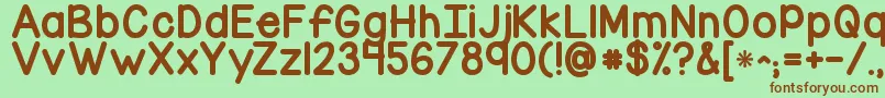 Kgcornerofthesky Font – Brown Fonts on Green Background