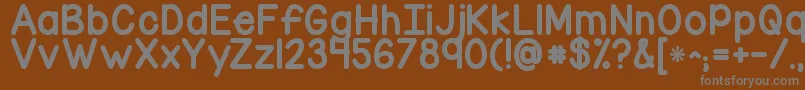 フォントKgcornerofthesky – 茶色の背景に灰色の文字