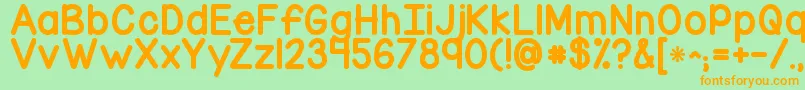 Kgcornerofthesky Font – Orange Fonts on Green Background