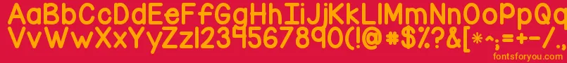 Kgcornerofthesky Font – Orange Fonts on Red Background