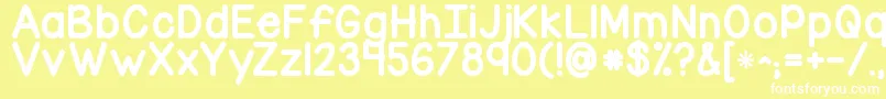 Kgcornerofthesky Font – White Fonts on Yellow Background