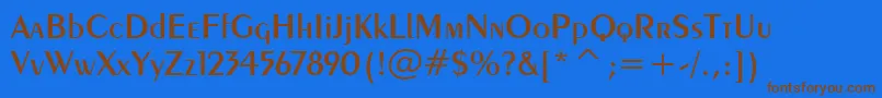 Police Exotic350DemiBoldBt – polices brunes sur fond bleu