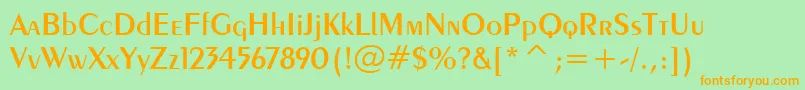 Exotic350DemiBoldBt Font – Orange Fonts on Green Background