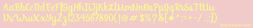 SoybeanutFree-Schriftart – Gelbe Schriften auf rosa Hintergrund