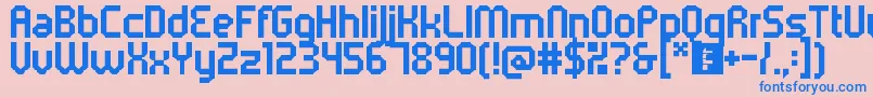 5metrikBold Font – Blue Fonts on Pink Background