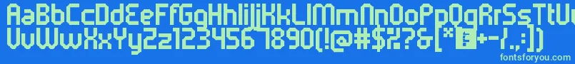5metrikBold Font – Green Fonts on Blue Background