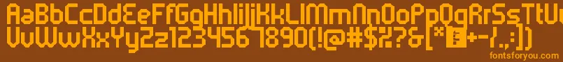 5metrikBold Font – Orange Fonts on Brown Background