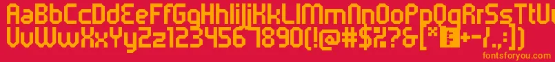 5metrikBold Font – Orange Fonts on Red Background