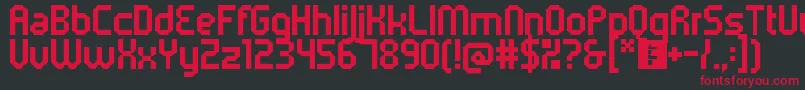 5metrikBold Font – Red Fonts on Black Background