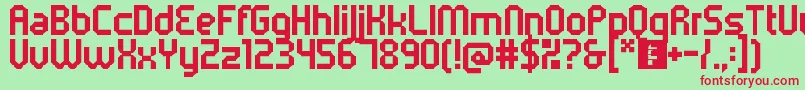 5metrikBold Font – Red Fonts on Green Background