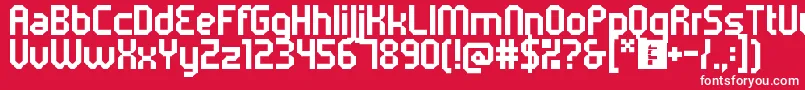 フォント5metrikBold – 赤い背景に白い文字