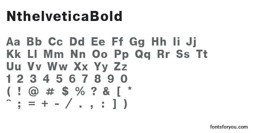 Шрифт NthelveticaBold – алфавит, цифры, специальные символы