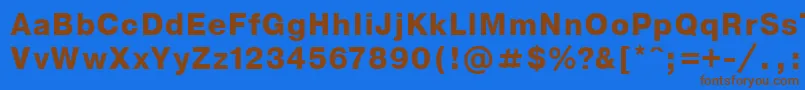 NthelveticaBold Font – Brown Fonts on Blue Background