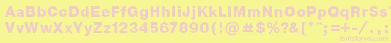 NthelveticaBold Font – Pink Fonts on Yellow Background