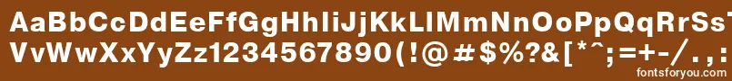 フォントNthelveticaBold – 茶色の背景に白い文字