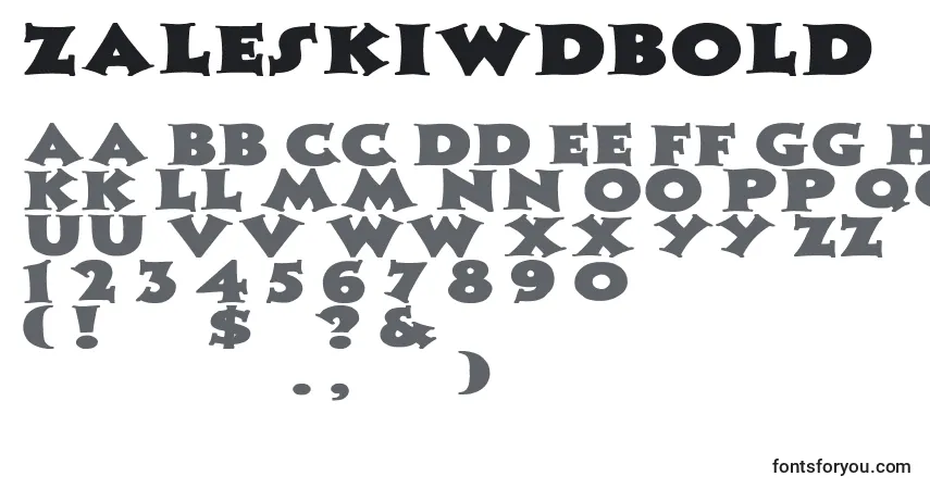 A fonte ZaleskiWdBold – alfabeto, números, caracteres especiais