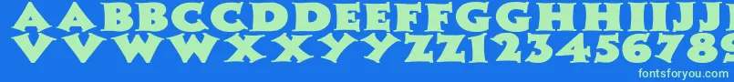 ZaleskiWdBold Font – Green Fonts on Blue Background
