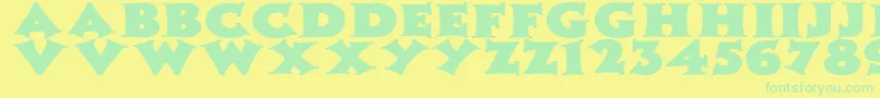 Шрифт ZaleskiWdBold – зелёные шрифты на жёлтом фоне