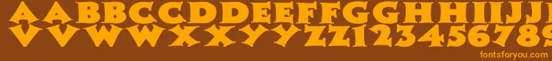 Fonte ZaleskiWdBold – fontes laranjas em um fundo marrom