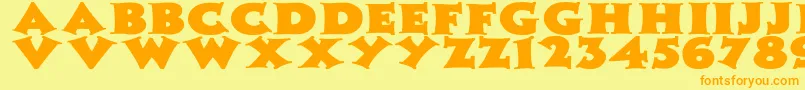 ZaleskiWdBold Font – Orange Fonts on Yellow Background