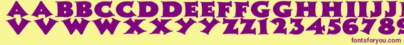 ZaleskiWdBold Font – Purple Fonts on Yellow Background